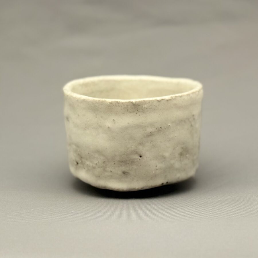 茶碗　白釉筒茶碗　小林貞二郎 造1932-2003