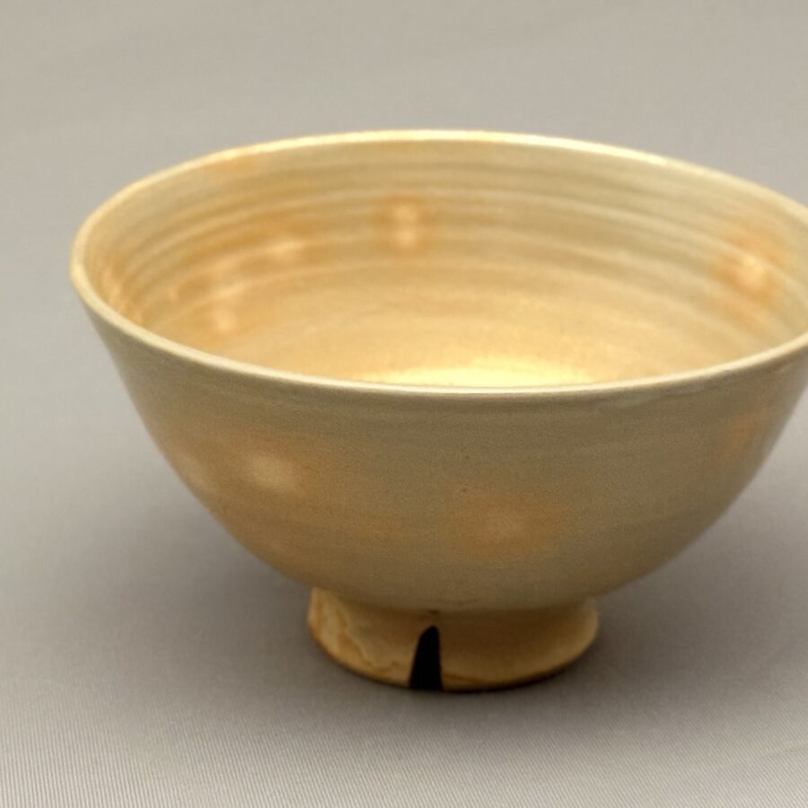 茶碗　朝日焼　鹿背　13世松林光斎造