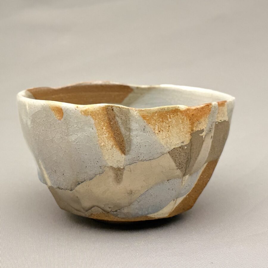 茶碗　朝日焼　白金彩月白釉　16世松林豊斎造 No.968