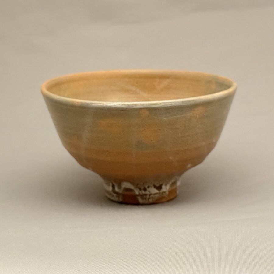 茶碗　朝日焼　紅鹿背　（佑典時代） 銘 茜雲　16世松林豊斎造