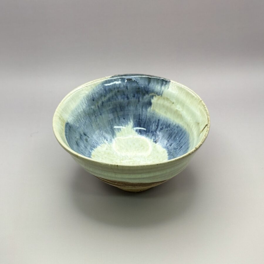 茶碗　朝日焼バーナードリーチ窯造　 日英の土練り込み（佑典時代）　１６世松林豊斎造