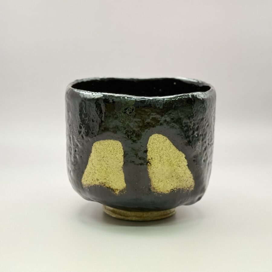 茶碗　大樋焼　黒楽筒　善福寺写　９代大樋長左衛門造 No.833