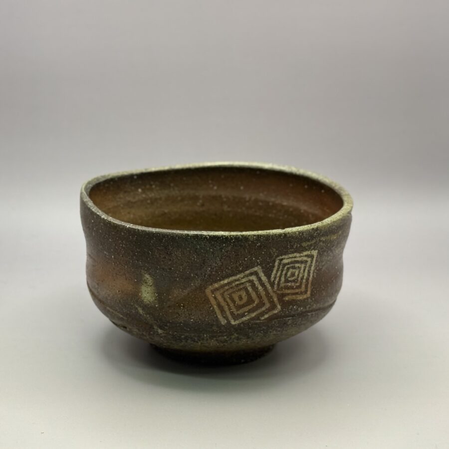 茶碗 　備前焼象嵌　　渡邊琢磨造　No.703