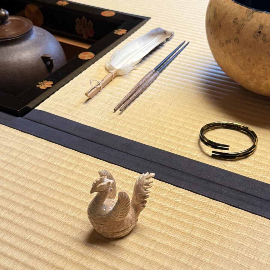 香合　朝日焼　鳳凰香合 １５世松林豊斎 造