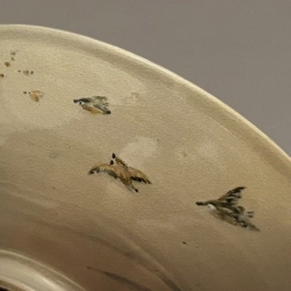茶碗　朝日 宇治川景趣図　平茶碗　１３世松林光斎（73代朝日光斎） 作1891-1947　No.737